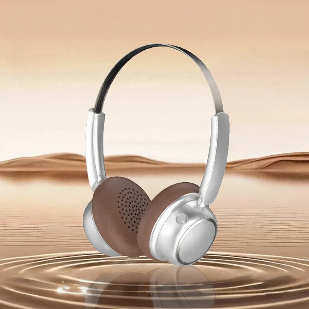 Auriculares inalámbricos Bluetooth retro con diadema de metal y larga duración de batería
