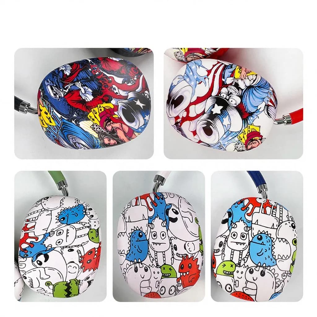 Auriculares Bluetooth Circumaurales Graffiti con Radio FM y Ranura para Tarjeta TF