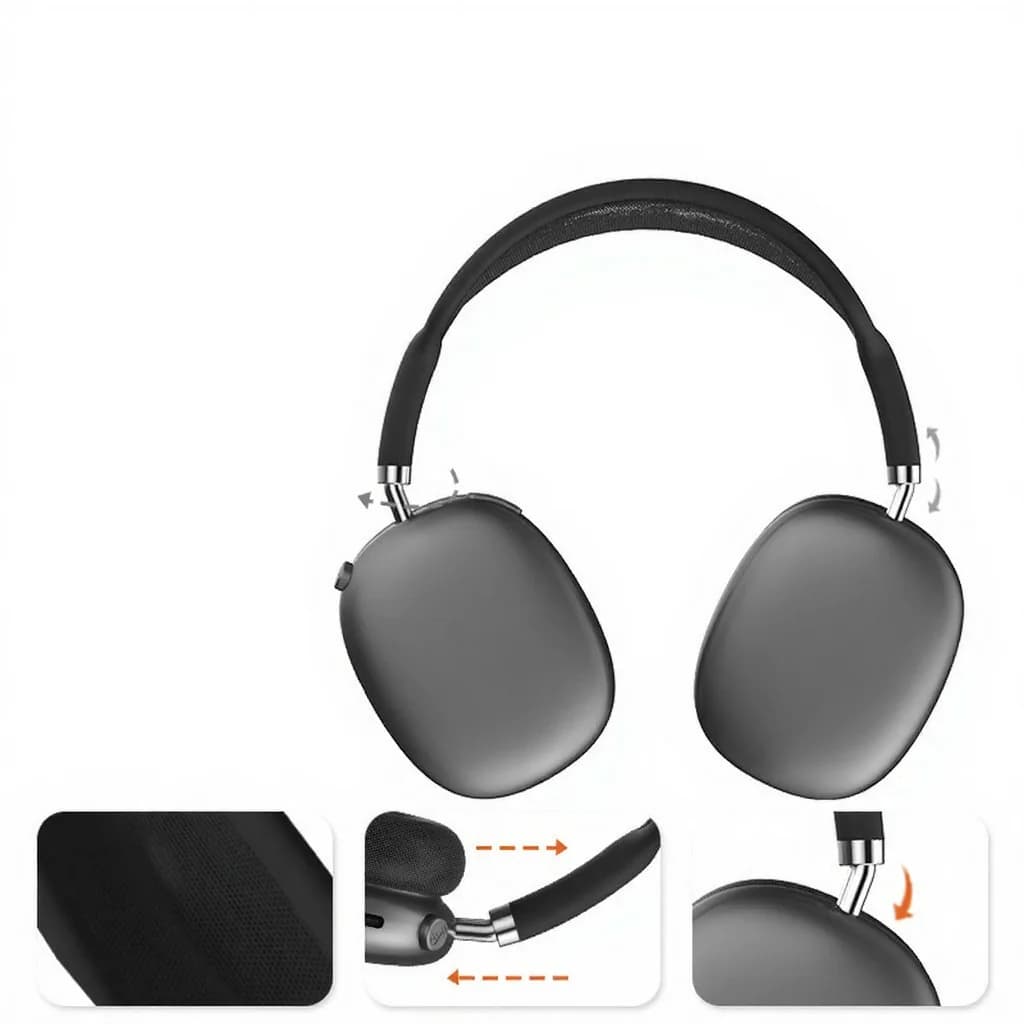 Auriculares Bluetooth inalámbricos con radio FM y ranura para tarjeta TF