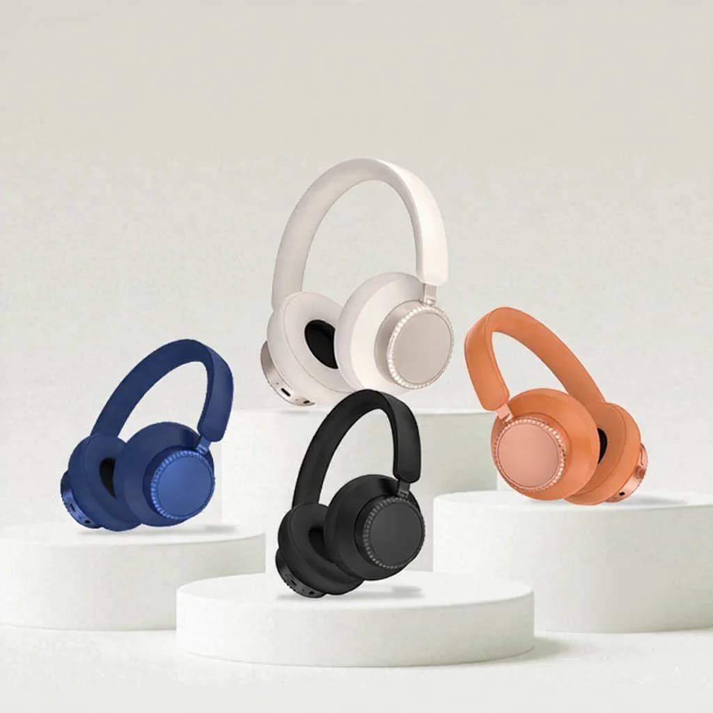 Auriculares inalámbricos Bluetooth circumaurales con cancelación activa de ruido y micrófono