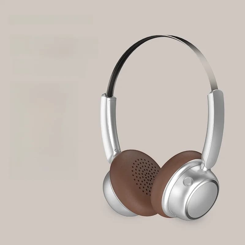 Auriculares inalámbricos Bluetooth retro con diadema de metal y larga duración de batería