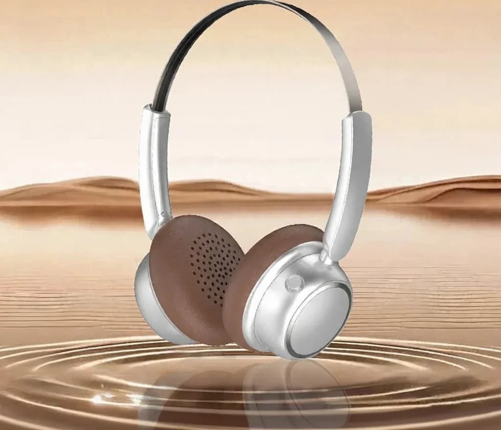 Auriculares Bluetooth Inalámbricos Retro con Diadema de Metal y Larga Duración de Batería