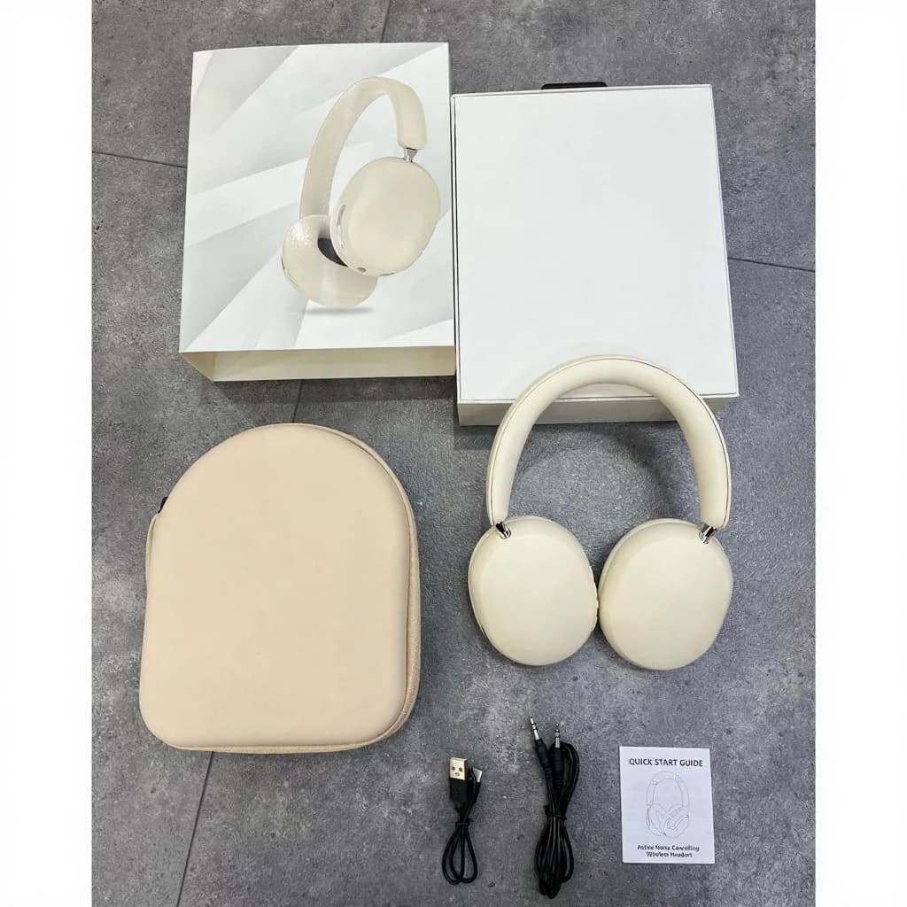 Auriculares inalámbricos supraaurales con ANC y almohadillas de piel sintética