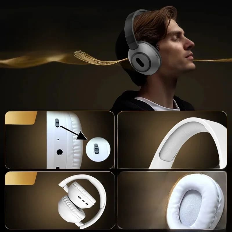 Auriculares Inalámbricos Bluetooth de Diadema con Larga Duración de Batería