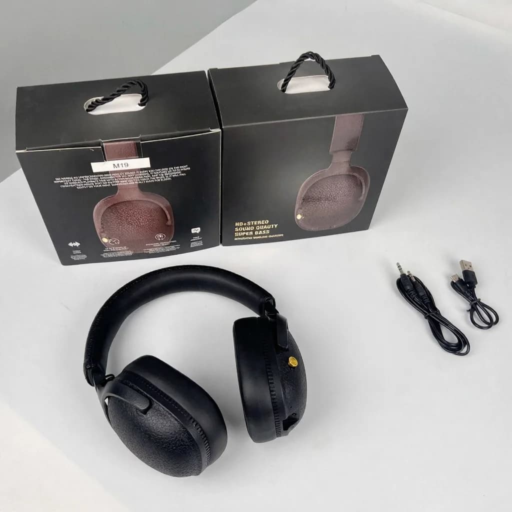 Auriculares Inalámbricos Circumaurales Retro con Carga Type-C y Ranura para Tarjeta TF
