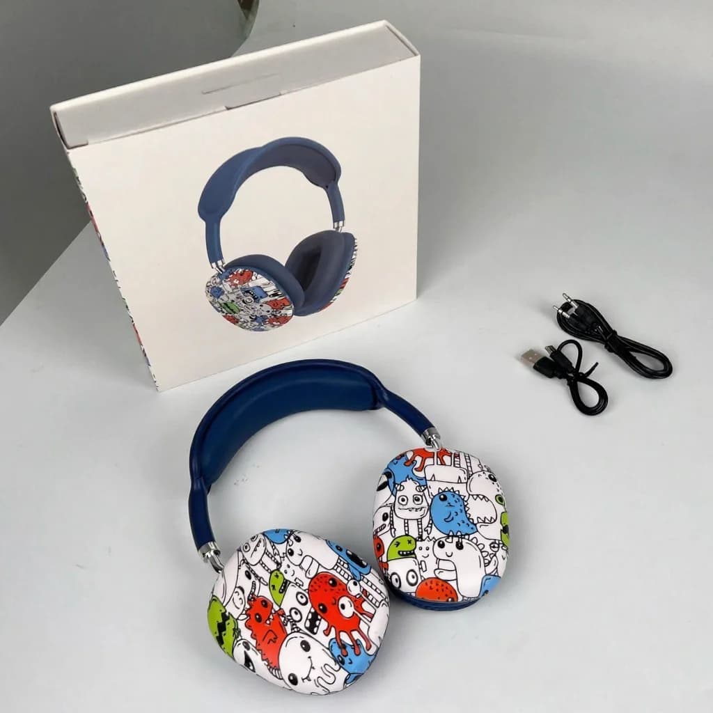 Auriculares Bluetooth Circumaurales Graffiti con Radio FM y Ranura para Tarjeta TF