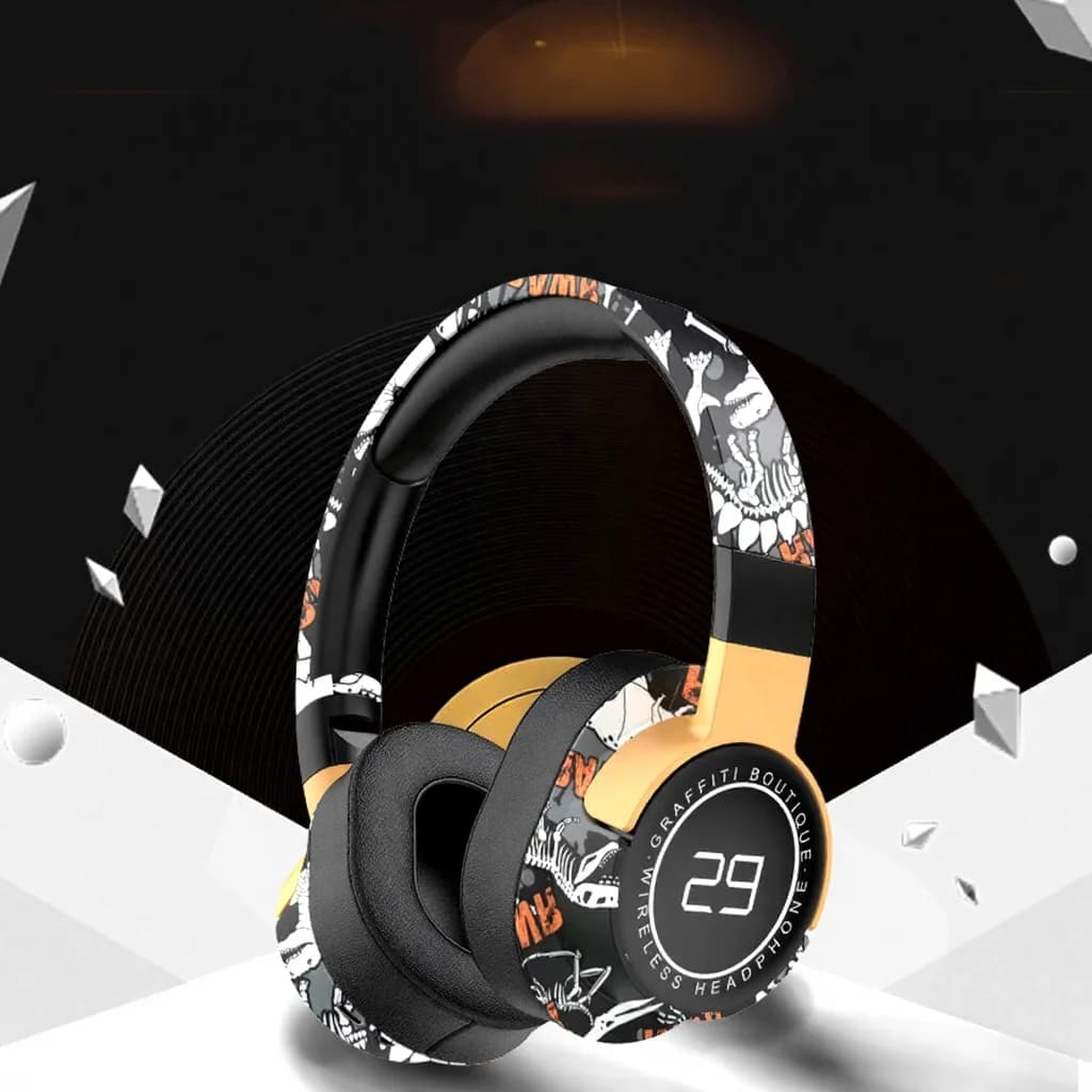 Auriculares inalámbricos Bluetooth circumaurales con radio FM y graves profundos