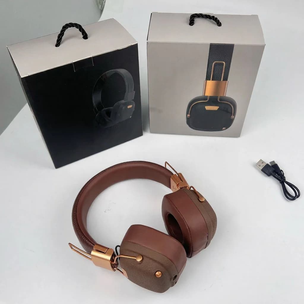 Auriculares Bluetooth retro supraaurales con modos EQ y diseño plegable