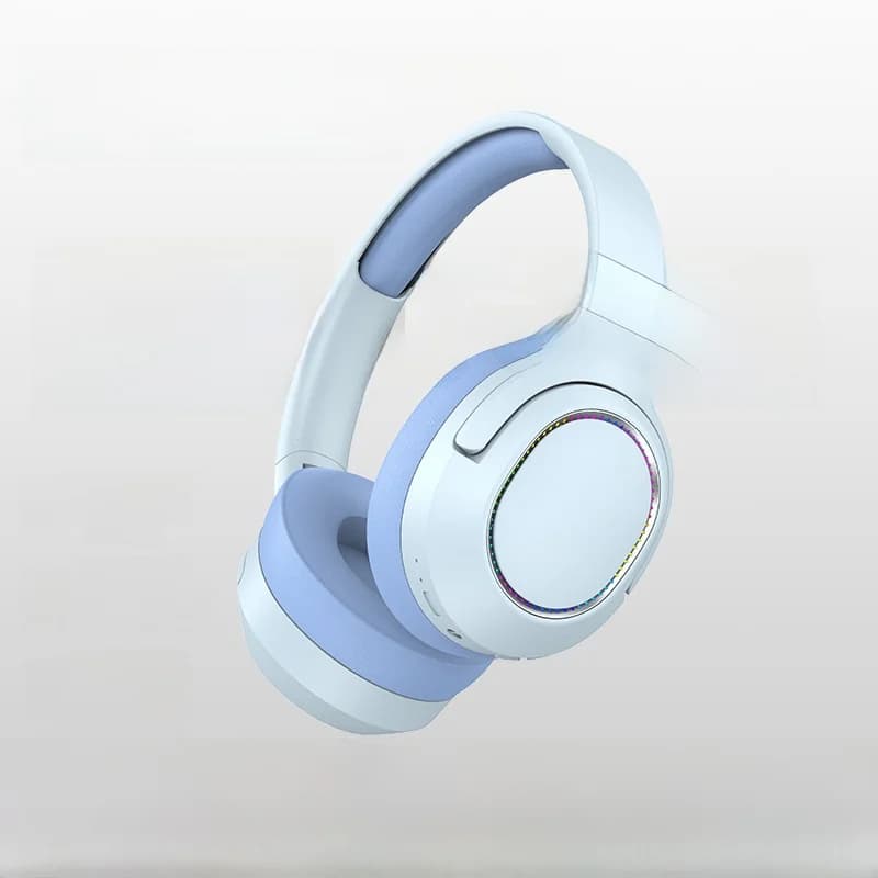 Auriculares Bluetooth supraaurales inalámbricos con luces LED y radio FM