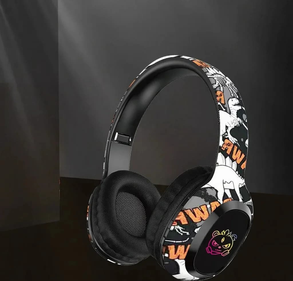 Auriculares Bluetooth supraaurales con radio FM y luces LED