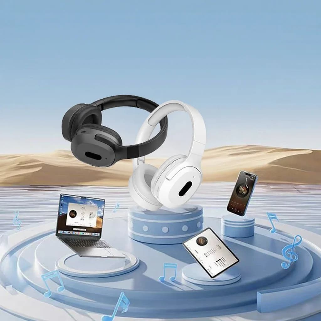 Auriculares Inalámbricos Bluetooth Over-Ear Tipo-C Música Estéreo