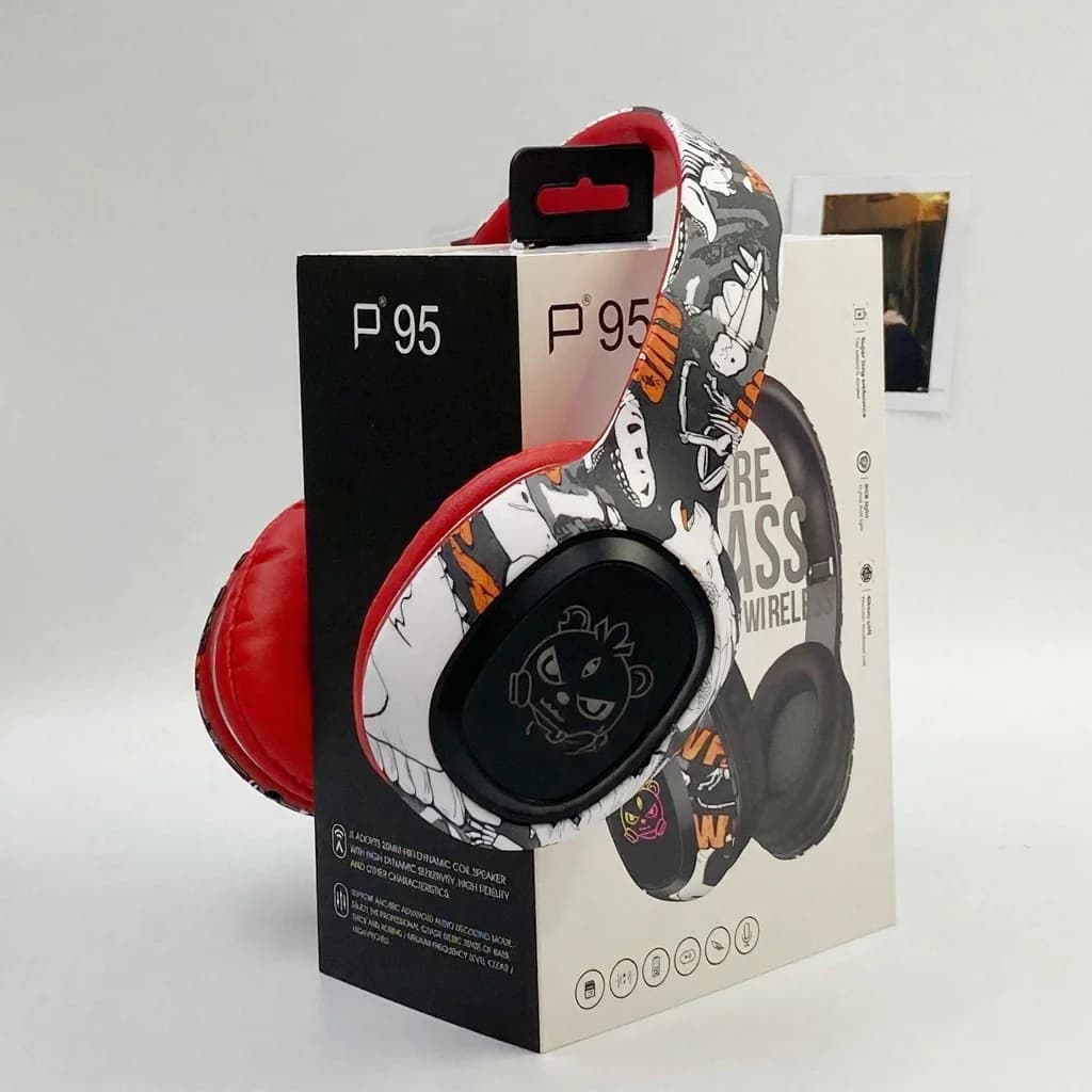 Auriculares Bluetooth supraaurales con radio FM y luces LED