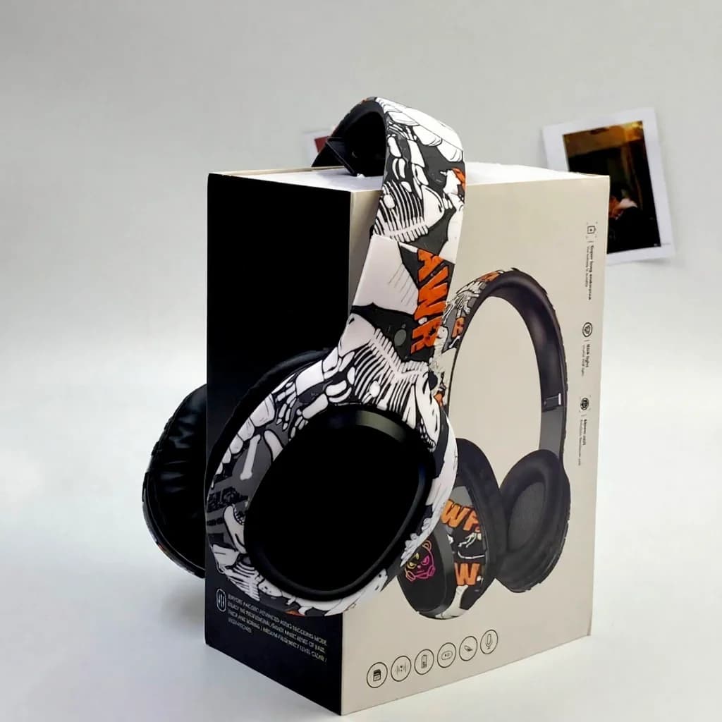 Auriculares Bluetooth supraaurales con radio FM y luces LED