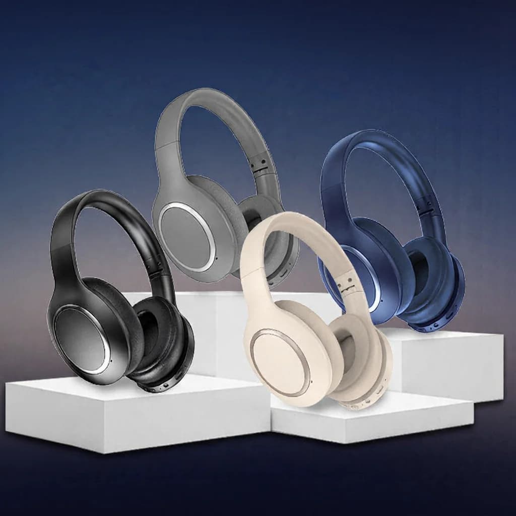 Auriculares Bluetooth supraaurales con cancelación activa de ruido y larga duración de batería
