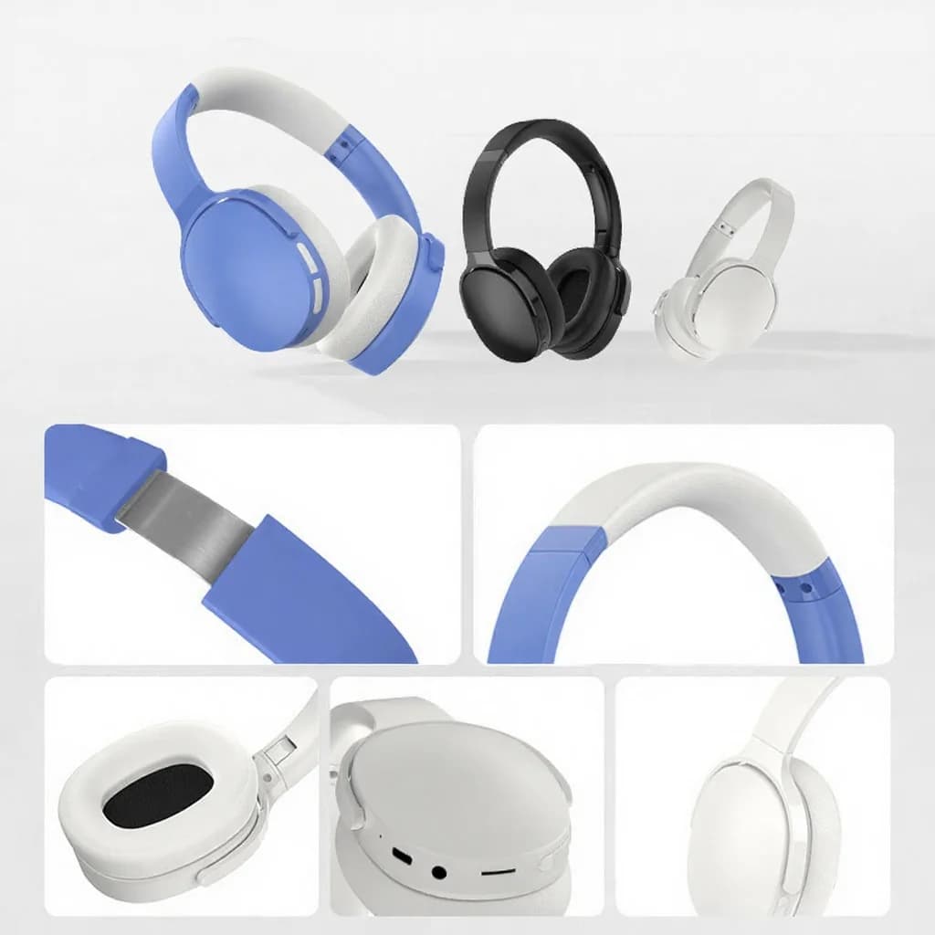 Auriculares Bluetooth circumaurales con FM, tarjeta TF, modos EQ y micrófono