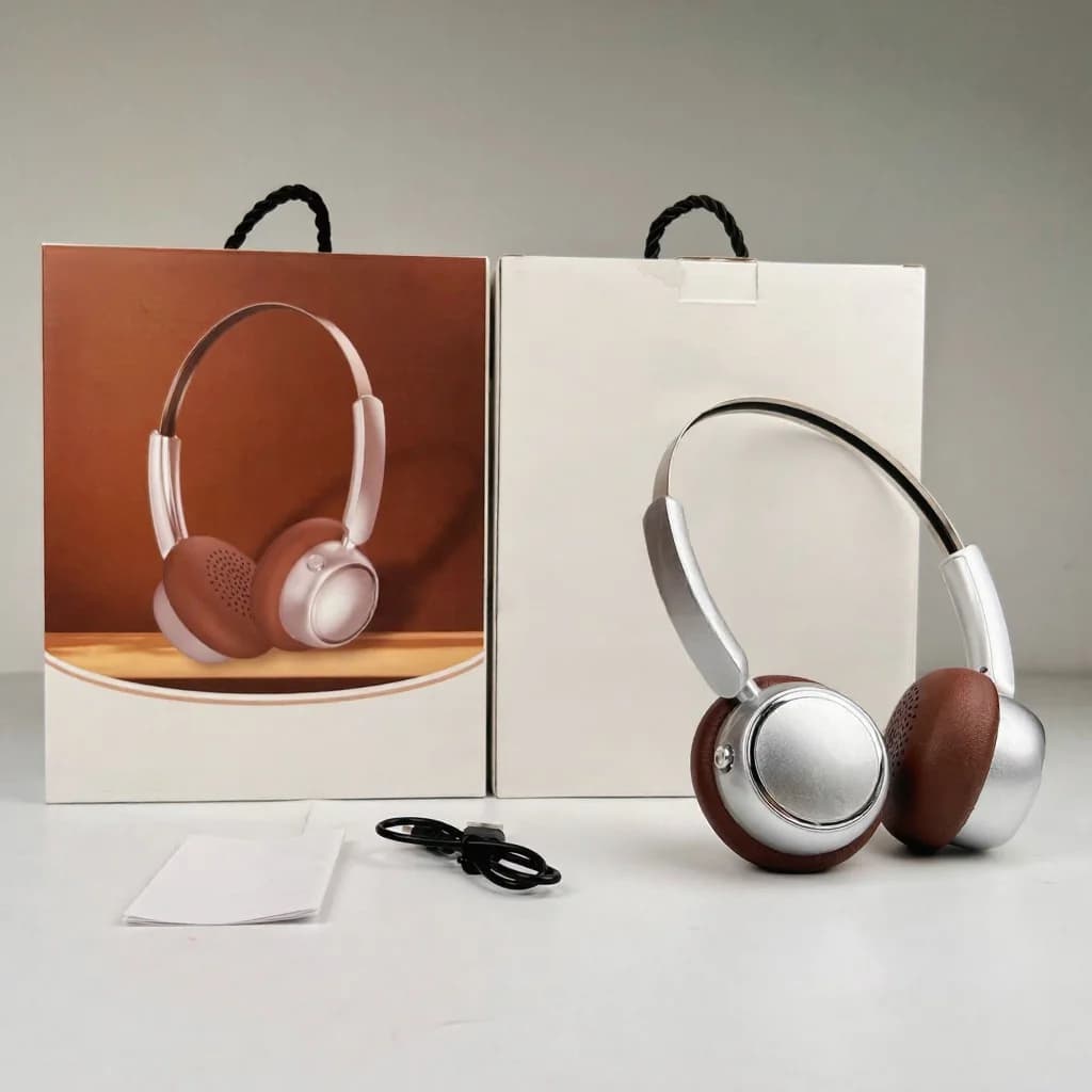 Auriculares Inalámbricos Retro de Diadema con Radio FM y Bluetooth 5.4