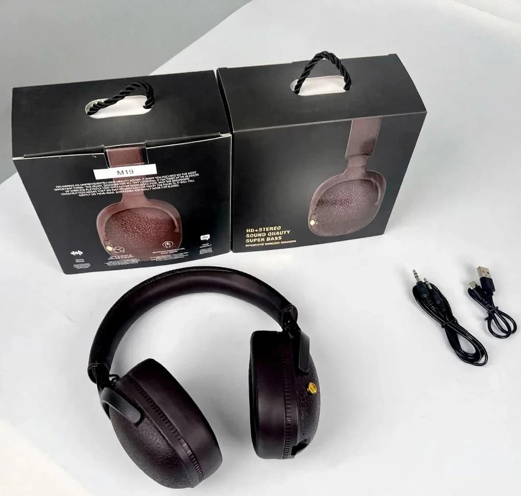 Auriculares Inalámbricos Circumaurales Retro con Carga Type-C y Ranura para Tarjeta TF