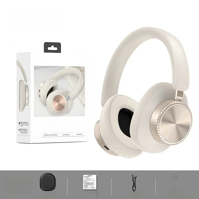 Auriculares inalámbricos supraaurales con cancelación activa de ruido y 35 h de batería