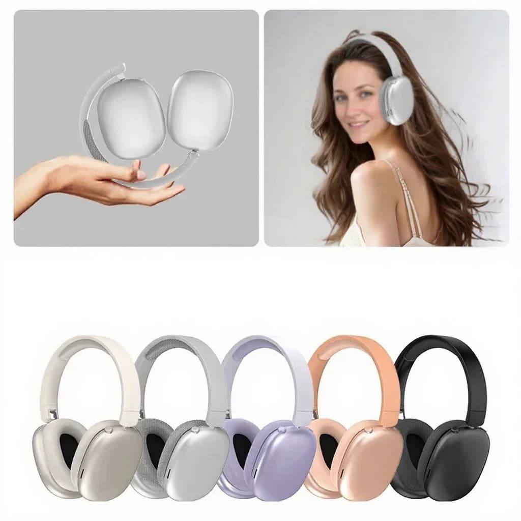 Auriculares inalámbricos Bluetooth supraaurales con larga duración de batería