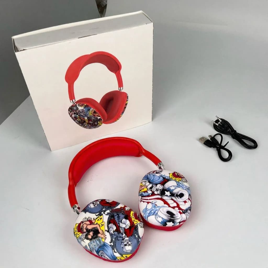 Auriculares Bluetooth Circumaurales Graffiti con Radio FM y Ranura para Tarjeta TF