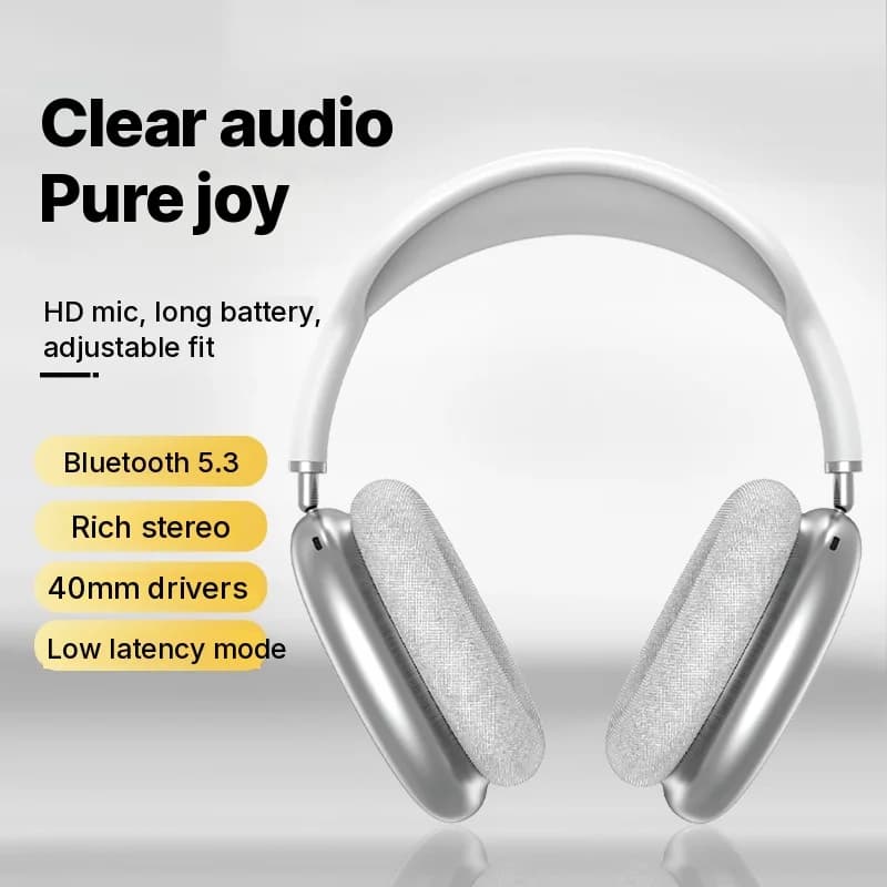 Auriculares inalámbricos Bluetooth circumaurales con graves profundos y carga Type-C
