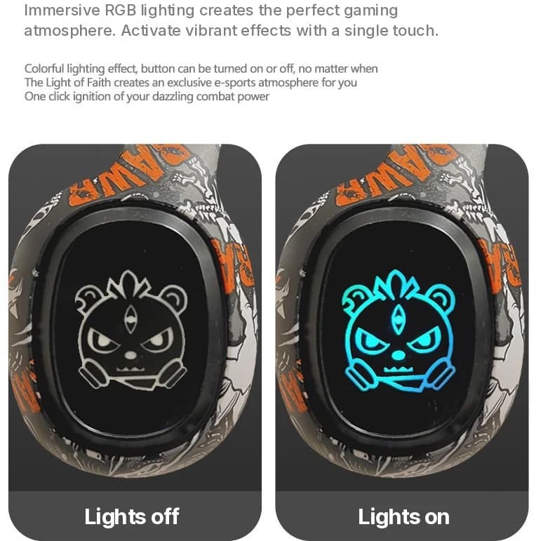 Auriculares Bluetooth supraaurales con radio FM y luces LED