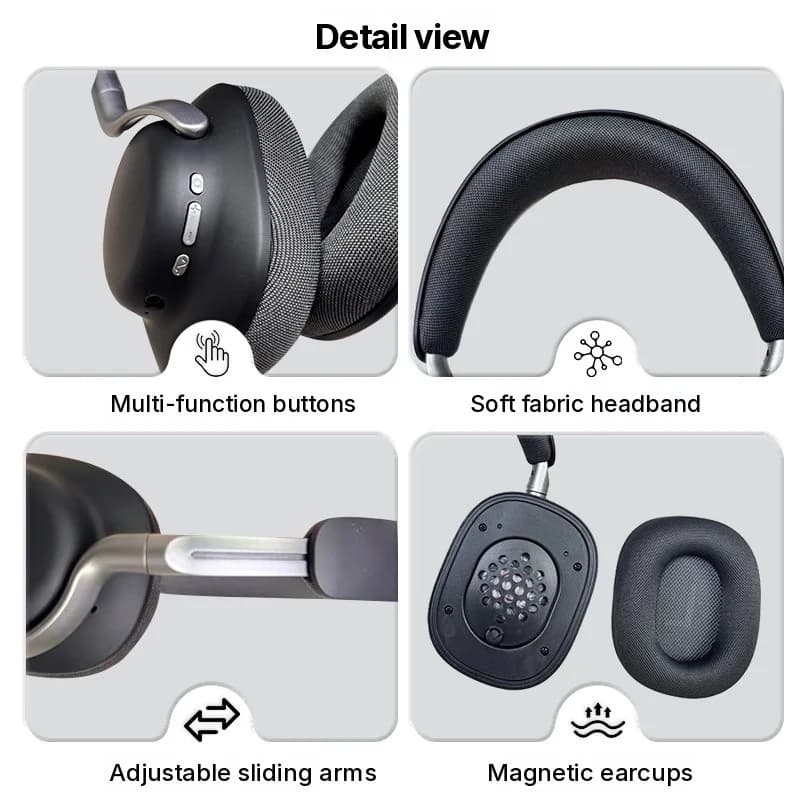 Auriculares Inalámbricos con Cancelación de Ruido y Almohadillas Magnéticas