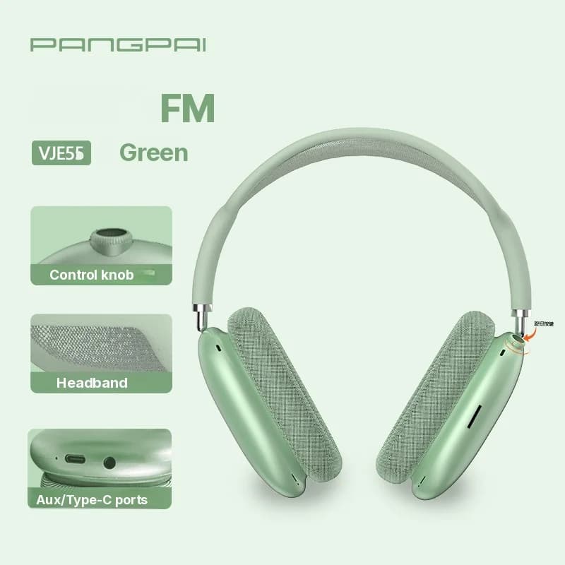 Auriculares Circumaurales Bluetooth 5.4 con Perilla Giratoria y Radio FM