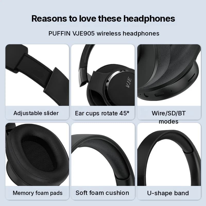 Auriculares inalámbricos circumaurales con larga duración de batería y Bluetooth 5.4