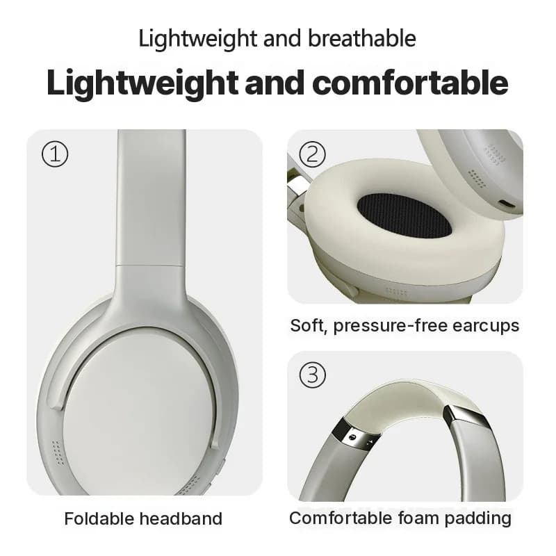 Auriculares inalámbricos Bluetooth circumaurales con micrófono y múltiples modos EQ