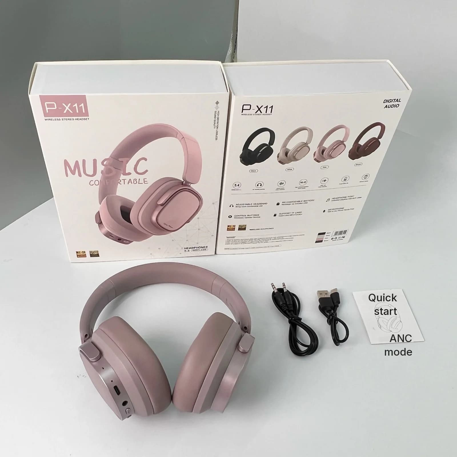 Auriculares Inalámbricos Retro con Cancelación de Ruido Activa
