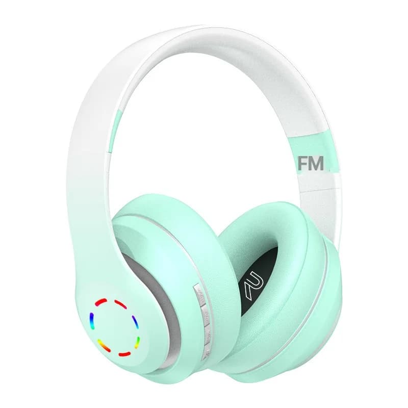 Auriculares inalámbricos supraaurales con luces LED y radio FM
