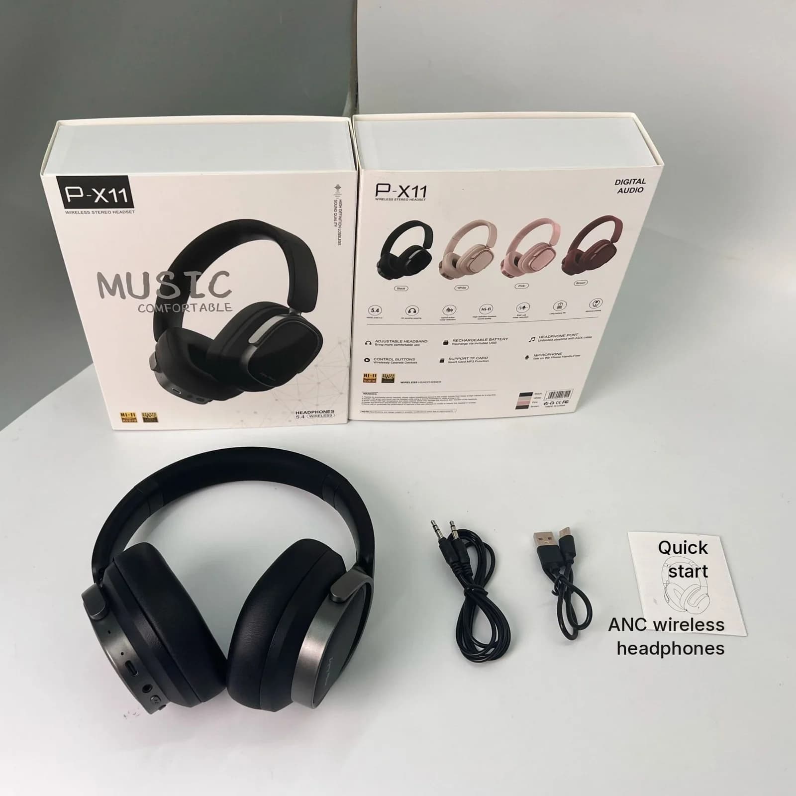 Auriculares Inalámbricos Retro con Cancelación de Ruido Activa