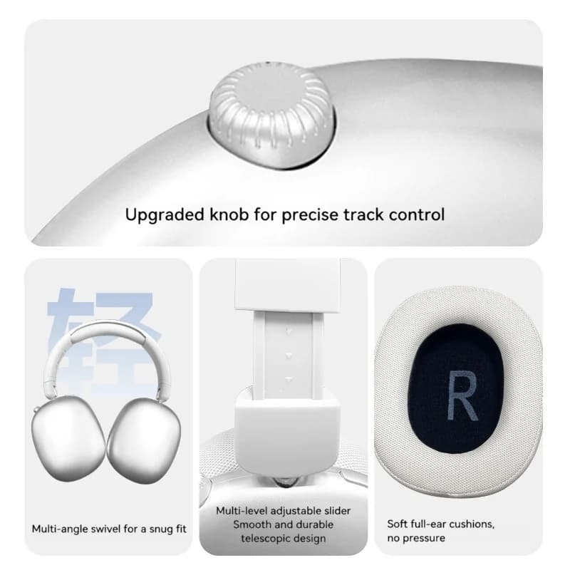 Auriculares inalámbricos Bluetooth supraaurales con larga duración de batería
