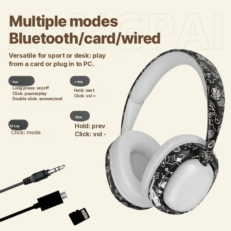 Auriculares Bluetooth supraaurales con graves profundos y conectividad inalámbrica