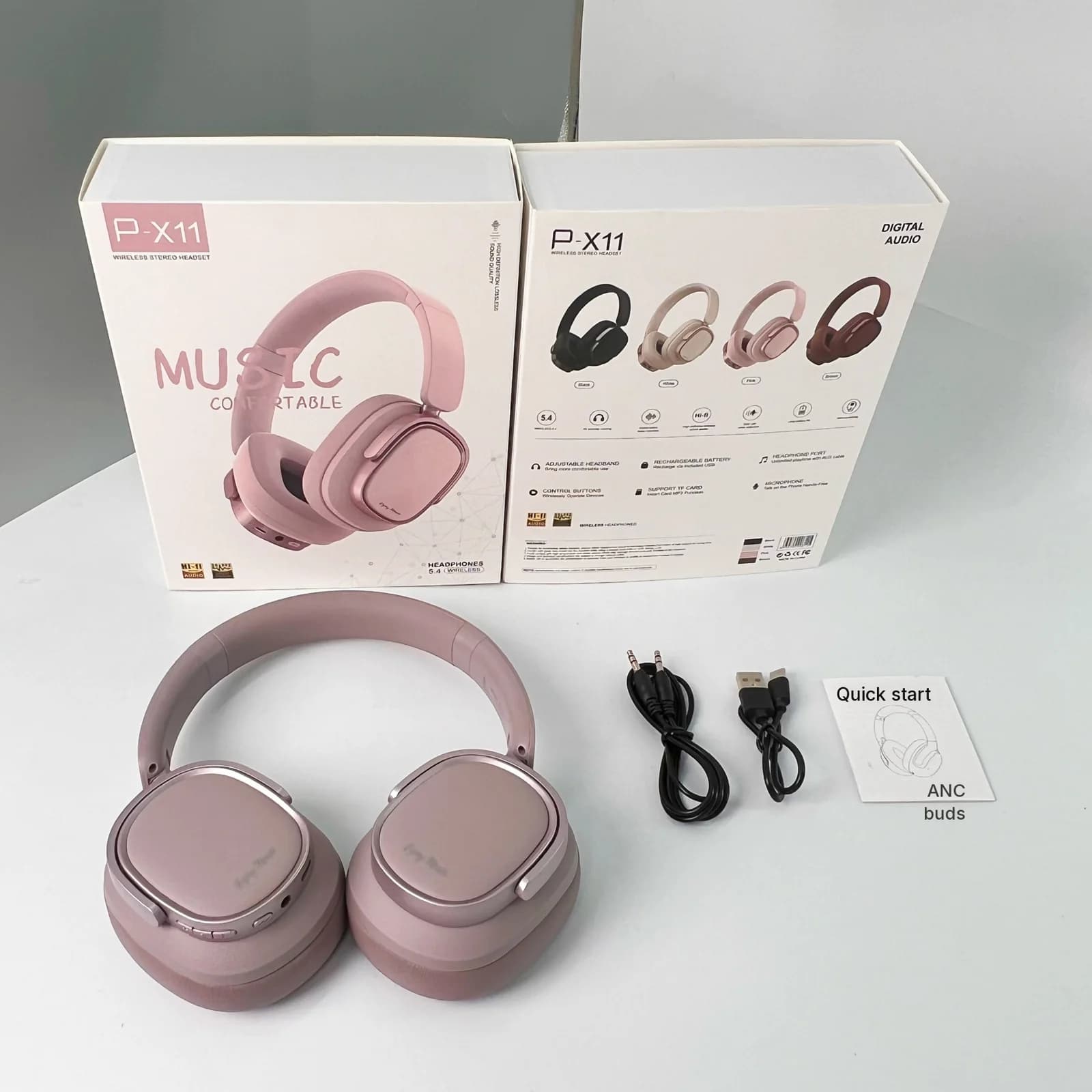 Auriculares Bluetooth Circumaurales Retro con Cancelación Activa de Ruido