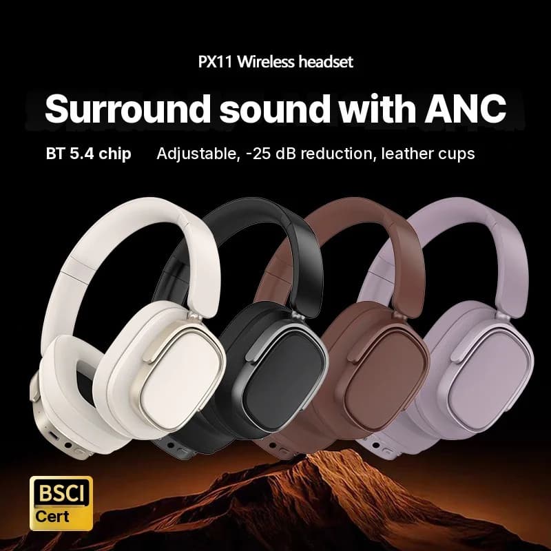 Auriculares inalámbricos supraaurales con cancelación activa de ruido y 35 h de batería