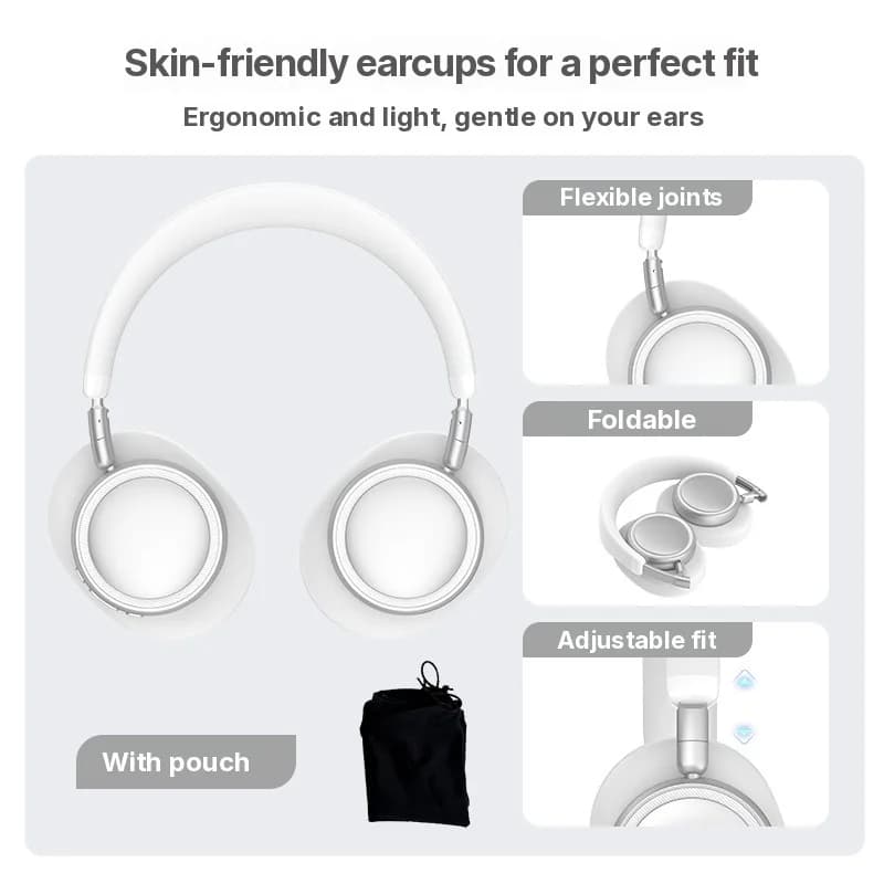 Auriculares Inalámbricos Bluetooth Diadema con Graves Profundos y Carga Type-C