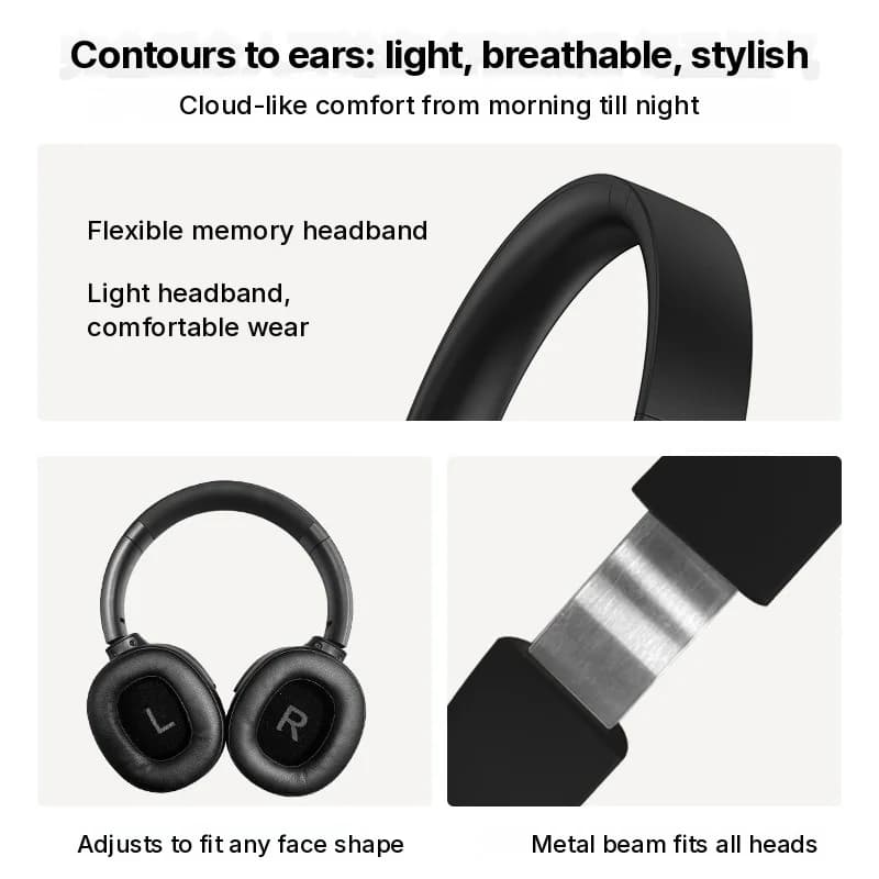 Auriculares Inalámbricos Bluetooth con Cancelación de Ruido y Larga Batería