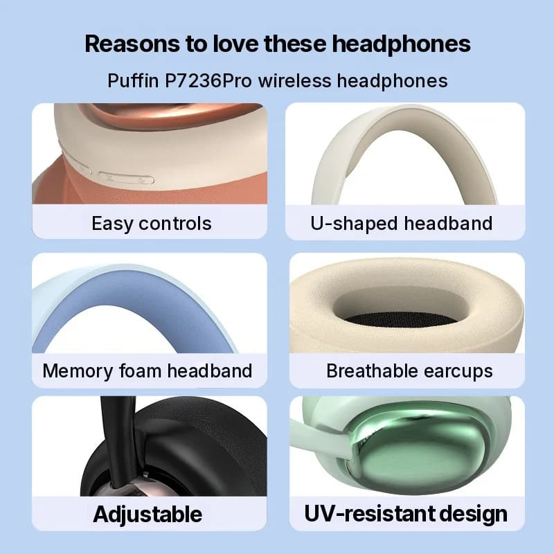 Auriculares Inalámbricos Bluetooth Circumaurales con Micrófono y Drivers de 40mm