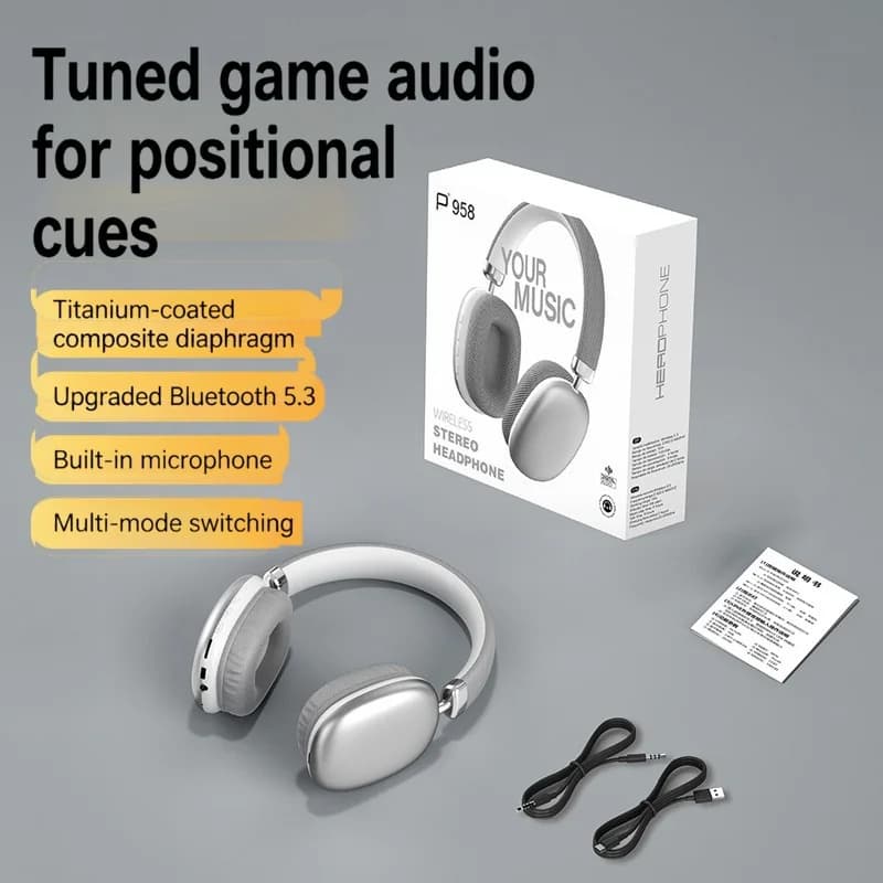 Auriculares Inalámbricos Circumaurales con Radio FM y Ranura para Tarjeta TF