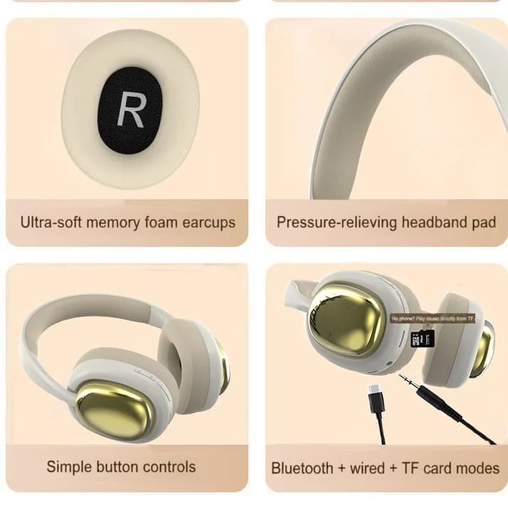 Auriculares inalámbricos con radio FM y sonido estéreo