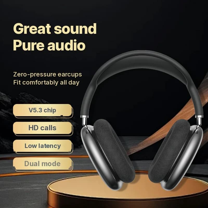Auriculares inalámbricos Bluetooth circumaurales con graves profundos y carga Type-C