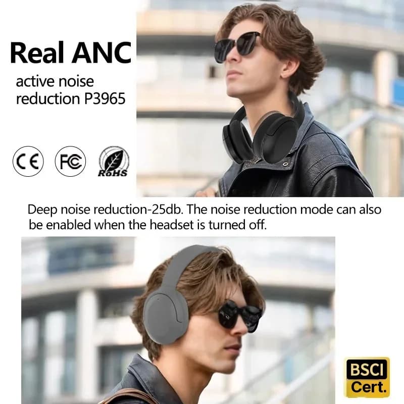Auriculares Bluetooth con Cancelación Activa de Ruido Over-Ear Inalámbricos 5.4