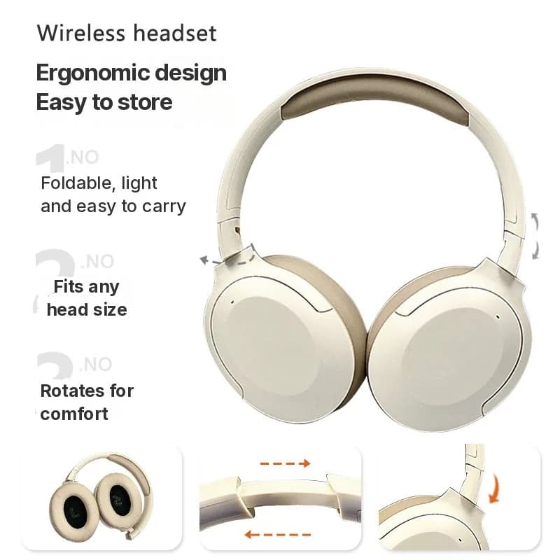 Auriculares Bluetooth inalámbricos supraaurales con baja latencia y larga batería