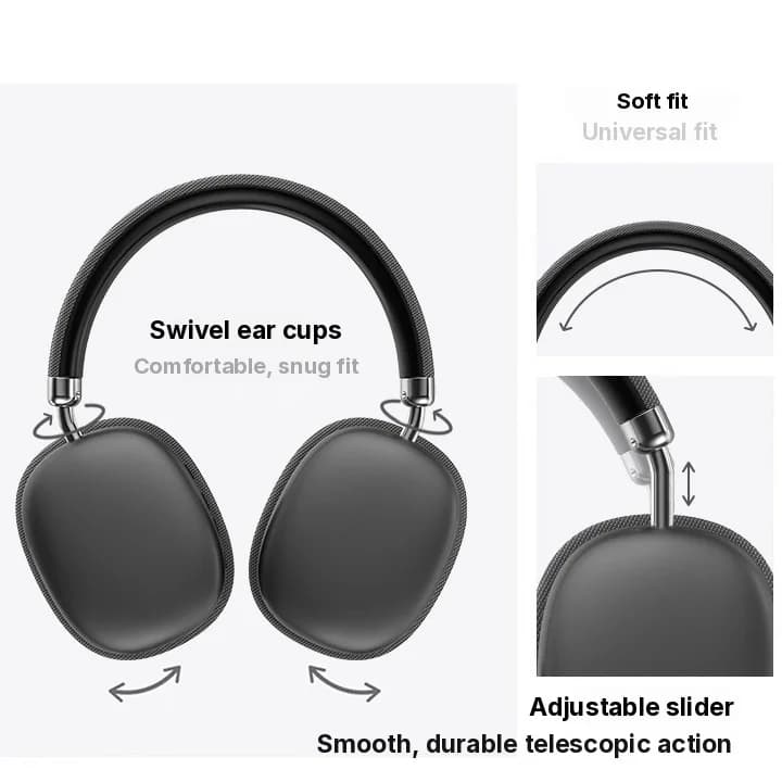 Auriculares Bluetooth inalámbricos circumaurales con graves profundos y carga Type-C