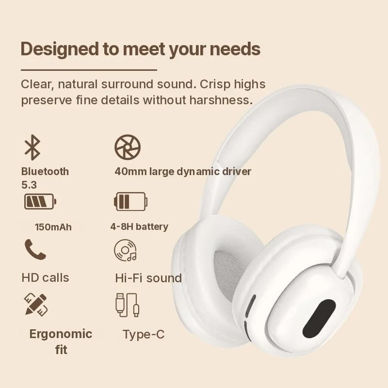 Auriculares Bluetooth Circumaurales con Radio FM y Ranura TF