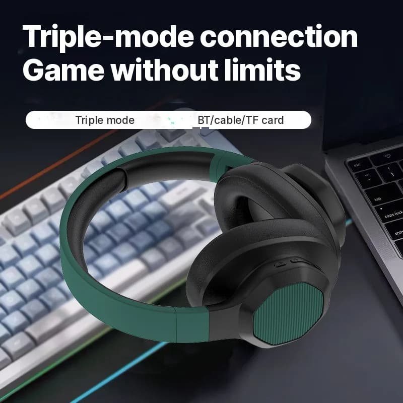 Auriculares Bluetooth supraaurales con radio FM y ranura para tarjeta TF