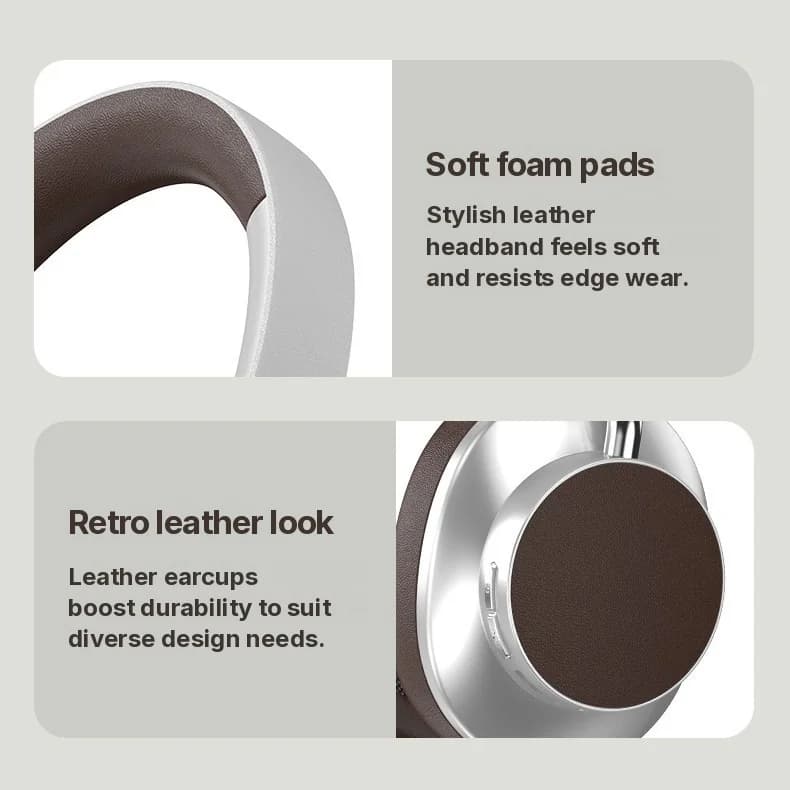 Auriculares Retro Inalámbricos Bluetooth con Radio FM y Ranura para Tarjeta TF