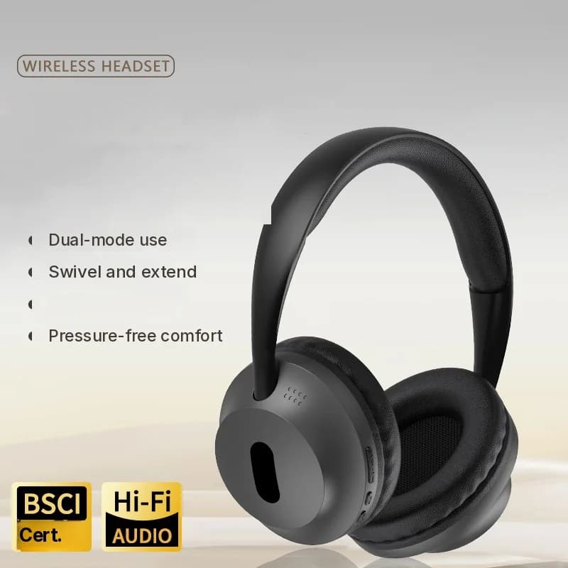 Auriculares inalámbricos Bluetooth circumaurales con micrófono y cable de audio de 3,5 mm